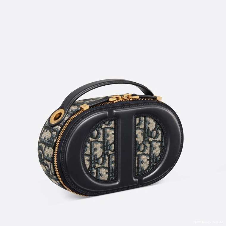 Cheap Canvas Oblique Motif Blue CD Oval Camera Bag Dior Signature 0728 Luxury
